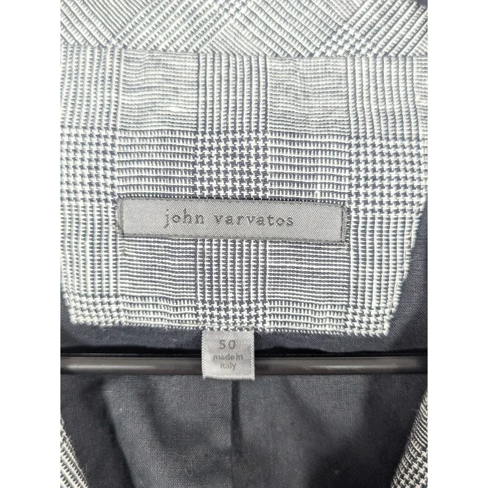 JOHN VARVATOS Jacket 50 Hook‎ Gray plaid Cotton linen
